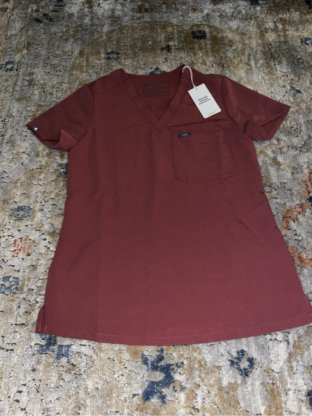 FIGS Catarina FW1000 One Pocket Mauve Rose Pink Women's Scrub Top XXS NWT